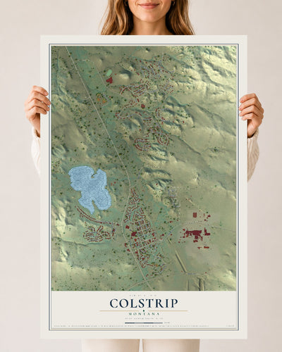 Map of Colstrip, Montana, 24 x 36 inch unframed archival matte print