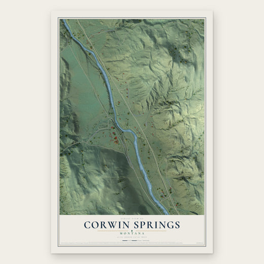 Corwin Springs, Montana map print, the full design