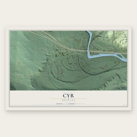 Cyr, Montana map print, the full design