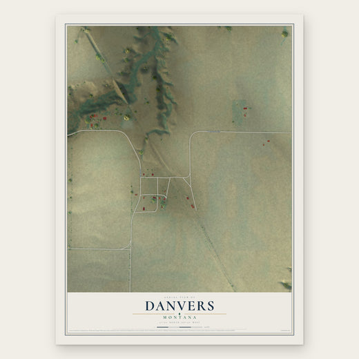 Danvers, Montana map print, the full design