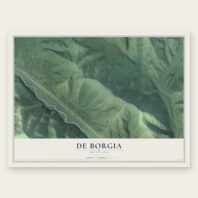 De Borgia, Montana map print, the full design