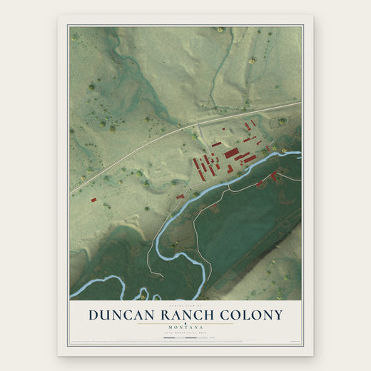 Duncan Ranch Colony, Montana map print, the full design
