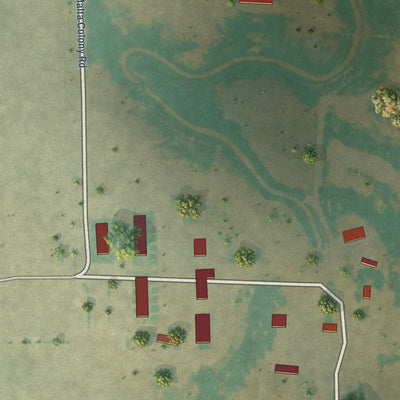 Close-up of the map of East Malta Colony, Montana print showing street and building detail