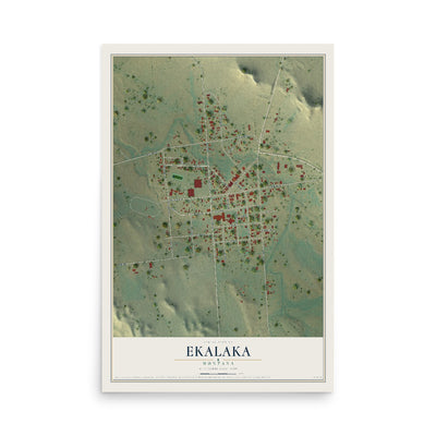 Map of Ekalaka, Montana, 12 x 18 inch unframed archival matte print