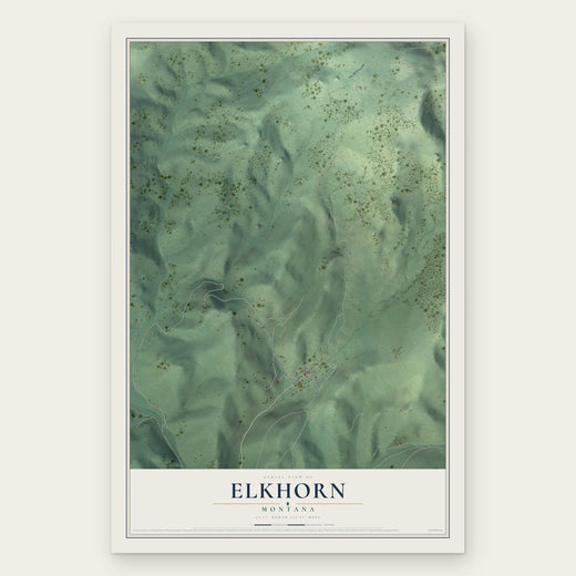 Elkhorn, Montana map print, the full design