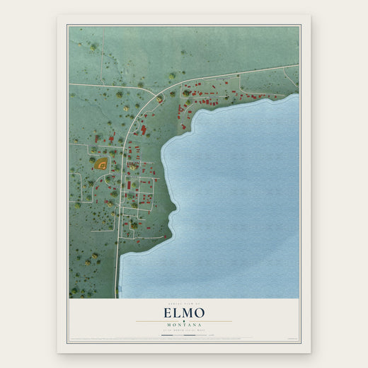 Elmo, Montana map print, the full design