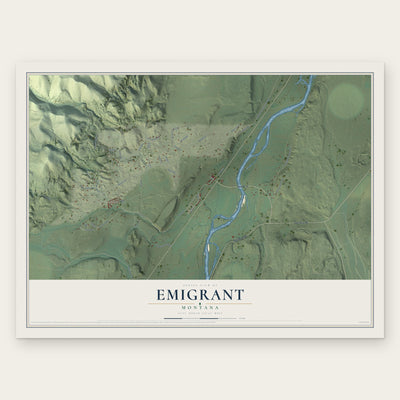 Emigrant, Montana map print, the full design
