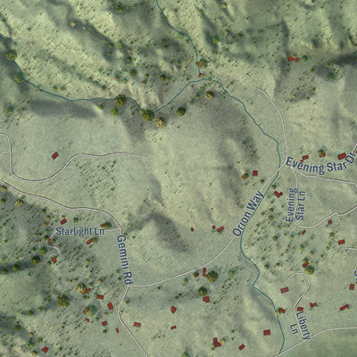 Close-up of the map of Emigrant, Montana print showing street and building detail