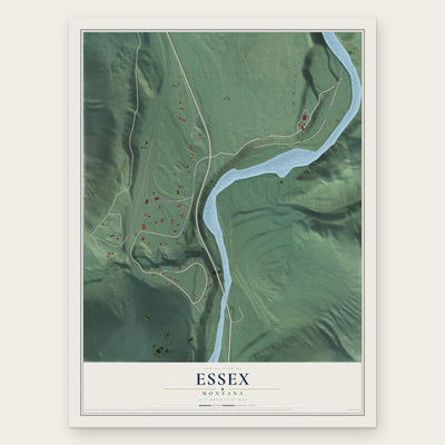 Essex, Montana map print, the full design