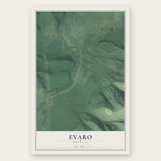 Evaro, Montana map print, the full design