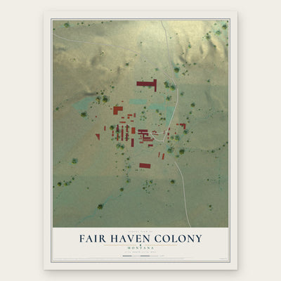 Fair Haven Colony, Montana map print, the full design
