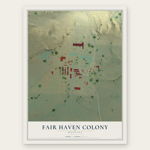 Fair Haven Colony, Montana map print, the full design