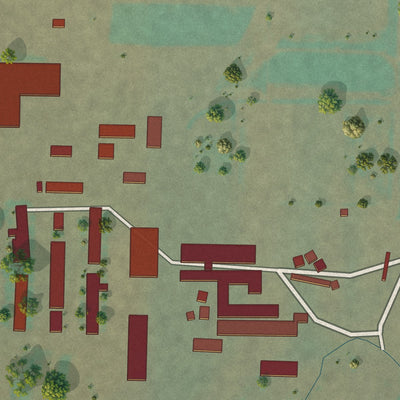 Close-up of the map of Fair Haven Colony, Montana print showing street and building detail