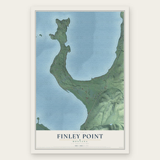Finley Point, Montana map print, the full design