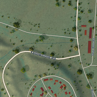 Second close-up of the map of Fort Peck, Montana print showing more streets and buildings