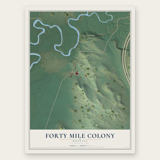 Forty Mile Colony, Montana map print, the full design