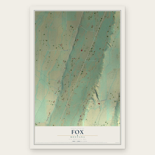 Fox, Montana map print, the full design