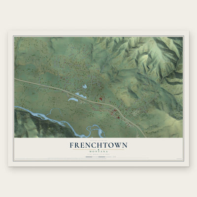 Frenchtown, Montana map print, the full design