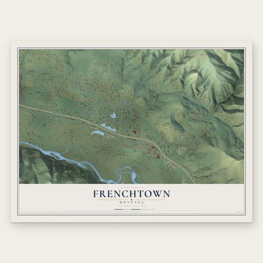 Frenchtown, Montana map print, the full design