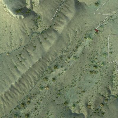 Close-up of the map of Gallatin River Ranch, Montana print showing street and building detail