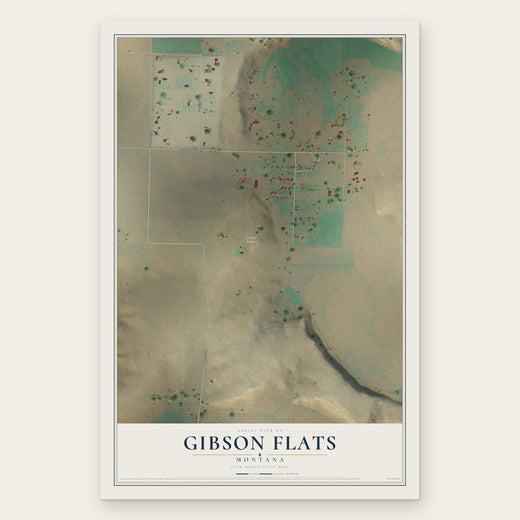 Gibson Flats, Montana map print, the full design