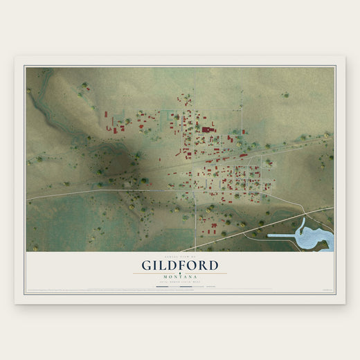 Gildford, Montana map print, the full design