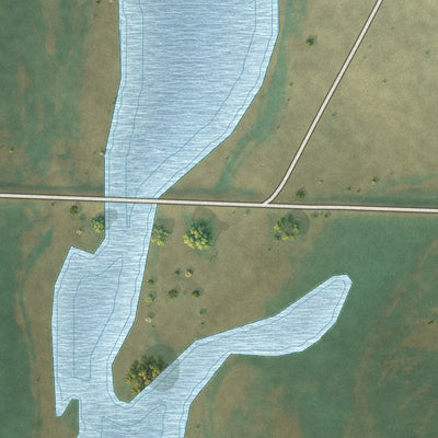 Close-up of the map of Glacier Colony, Montana print showing street and building detail