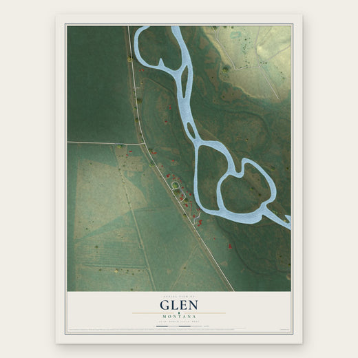 Glen, Montana map print, the full design