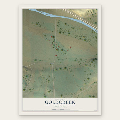 Goldcreek, Montana map print, the full design