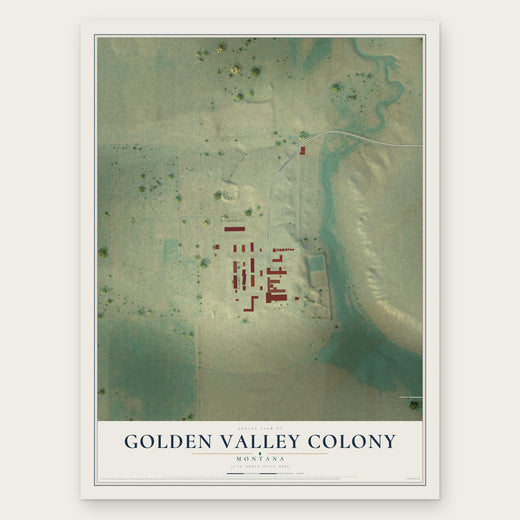 Golden Valley Colony, Montana map print, the full design
