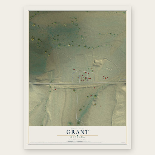 Grant, Montana map print, the full design