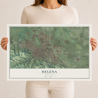 Map of Helena, Montana, 12 x 18 inch unframed archival matte print