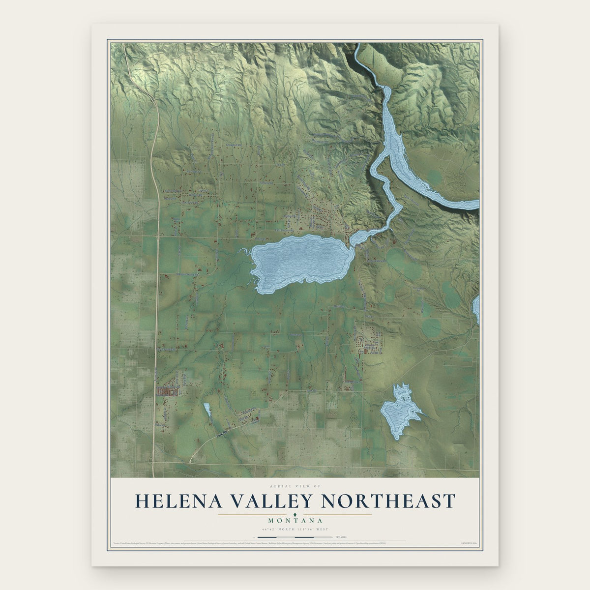 Helena Valley Northeast, Montana map print, the full design