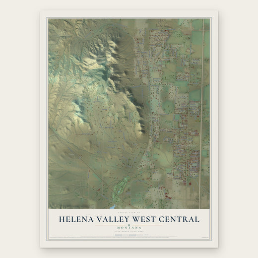 Helena Valley West Central, Montana map print, the full design