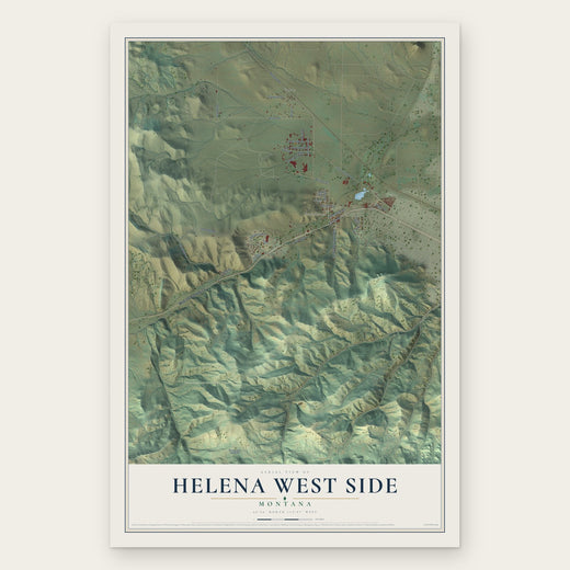Helena West Side, Montana map print, the full design