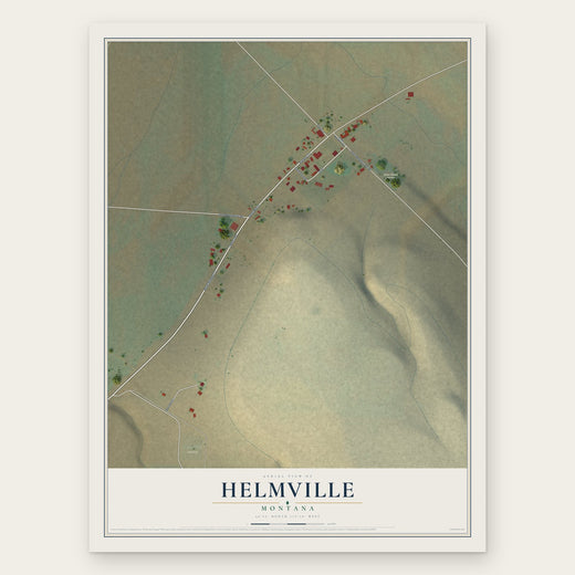 Helmville, Montana map print, the full design