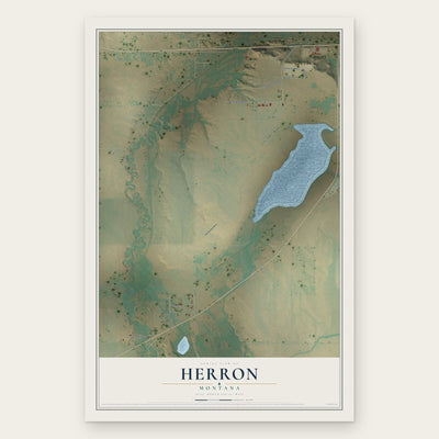Herron, Montana map print, the full design