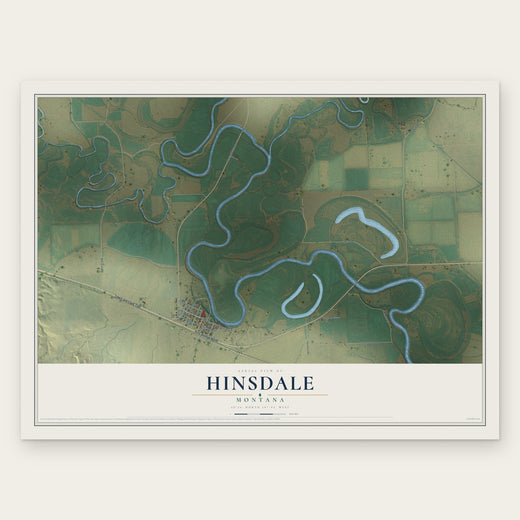 Hinsdale, Montana map print, the full design