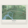 Huson, Montana map print, the full design