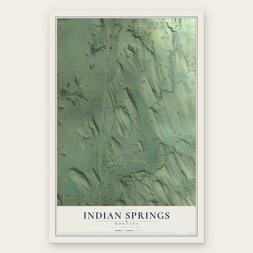 Indian Springs, Montana map print, the full design