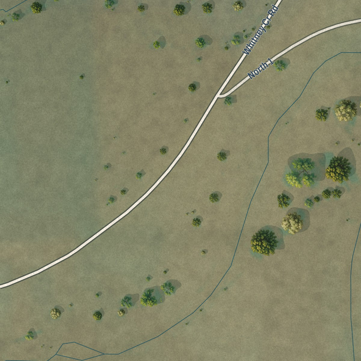 Second close-up of the map of Ismay, Montana print showing more streets and buildings