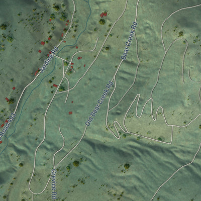 Close-up of the map of Jardine, Montana print showing street and building detail