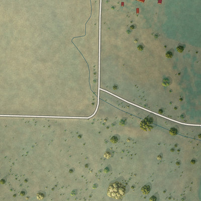 Close-up of the map of Jeffers, Montana print showing street and building detail