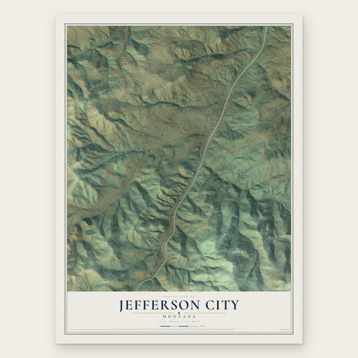 Jefferson City, Montana map print, the full design
