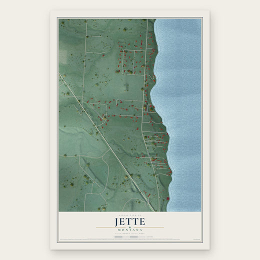 Jette, Montana map print, the full design