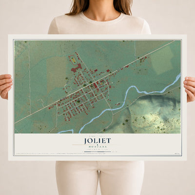 Map of Joliet, Montana, 18 x 24 inch unframed archival matte print