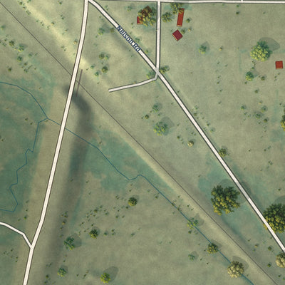 Second close-up of the map of Judith Gap, Montana print showing more streets and buildings