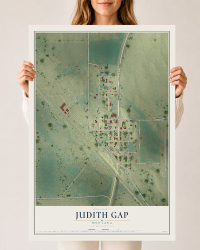 Map of Judith Gap, Montana, 24 x 36 inch unframed archival matte print