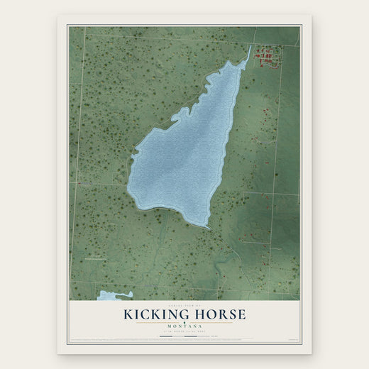 Kicking Horse, Montana map print, the full design