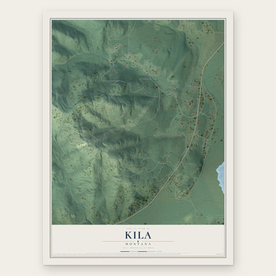 Kila, Montana map print, the full design